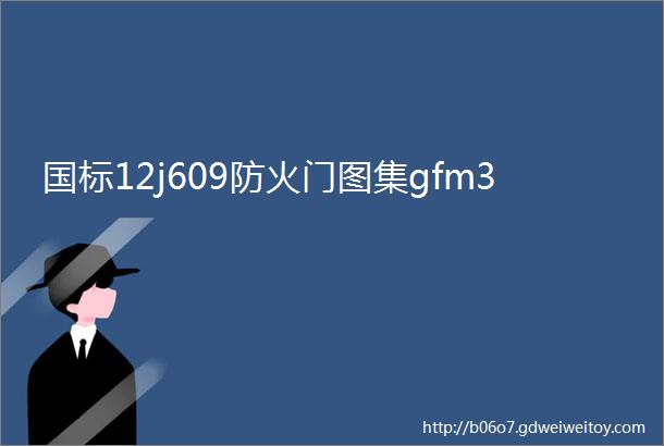 国标12j609防火门图集gfm3