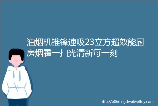 油烟机锥锋速吸23立方超效能厨房烟霾一扫光清新每一刻