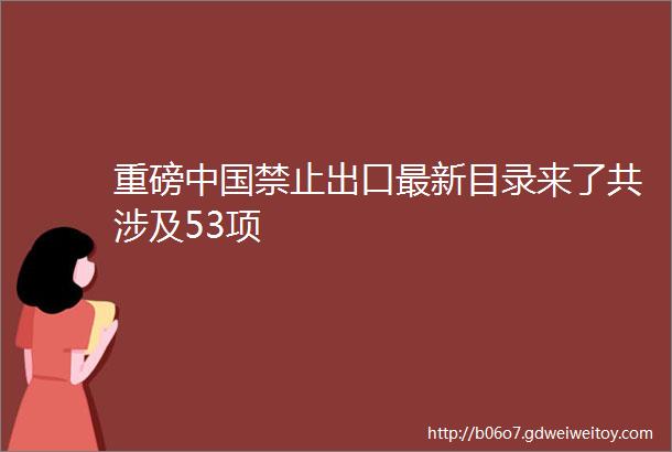 重磅中国禁止出口最新目录来了共涉及53项