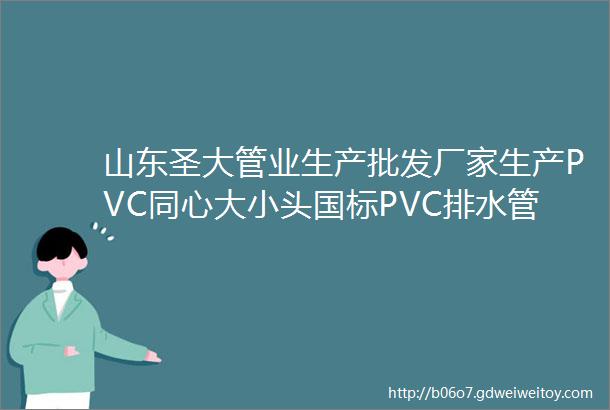 山东圣大管业生产批发厂家生产PVC同心大小头国标PVC排水管配件接头11075联塑同款